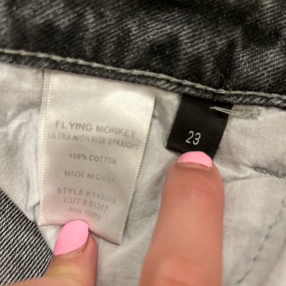 Flying monkey ultra high rise wideleg jeans in grey - Picture 4 of 4